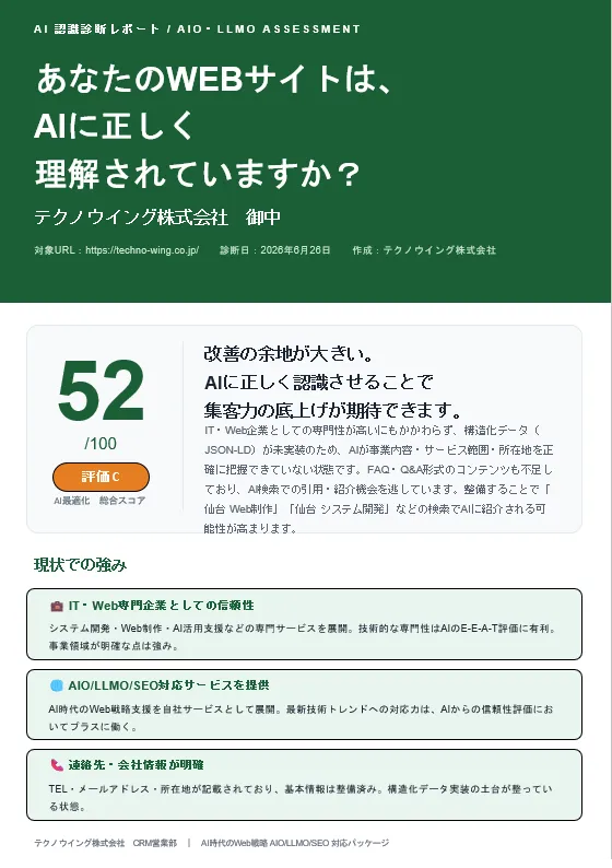AI認識診断レポート 表紙